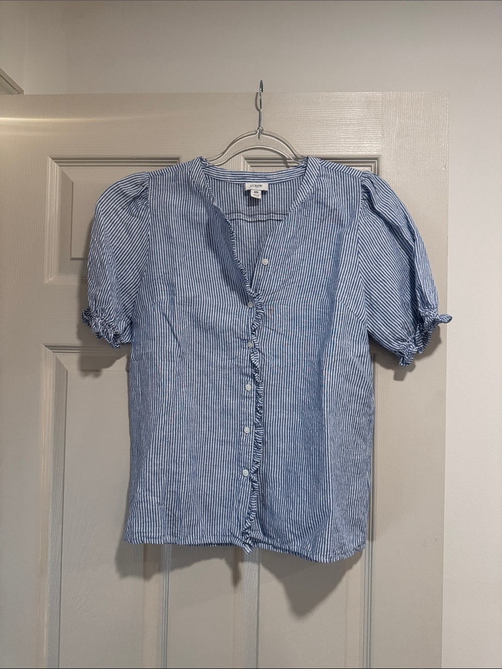 J Crew Striped Button Down Blouse